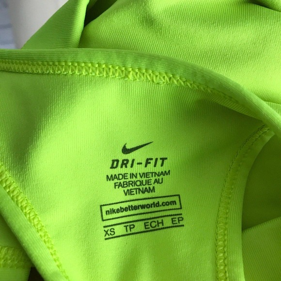 NIKE Dri-Fit Classic Swoosh Sports Bra Neon Green | XS - Picture 7 of 7